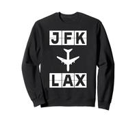 Codice di Viaggio per Rotta Aerea da JFK a LAX New York Los Angeles Felpa
