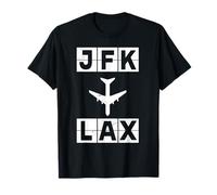 Codice di Viaggio per Rotta Aerea da JFK a LAX New York Los Angeles Maglietta