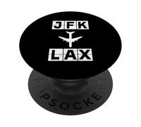 Codice di viaggio per rotta aerea da JFK a LAX New York Los Angeles PopSockets PopGrip Adesivo