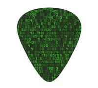 Codice informatico decimale verde del programmatore,12 pezzi di plettri per chitarra, 3 plettri di diverso spessore per chitarra acustica, basso, ukulele