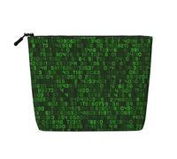 Codice informatico decimale verde del programmatore, Borsa per cosmetici in lino sintetico Borsa per trucco Borsa da viaggio portatile