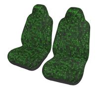 Codice informatico decimale verde del programmatore,Coprisedile per auto protezioni per sedili anteriori per auto, 2 pezzi