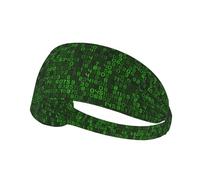 Codice informatico decimale verde del programmatore,Fascia elastica per capelli multiuso unisex, fascia antisudore sportiva