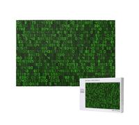 Codice informatico decimale verde del programmatore,Puzzle in legno da 1000 pezzi per famiglie, puzzle per adulti e adolescenti