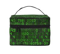 Codice informatico decimale verde per programmatore, borsa da viaggio per il trucco da donna, grande organizer per cosmetici