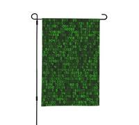 Codice informatico decimale verde programmatore, bandiera estiva da giardino bifacciale da 12x18 pollici per esterni