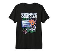 Codice neurodivergente Clan Codifica AUT Brain Computer Interface Maglietta Premium
