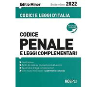 Codice penale e leggi complementari. Settembre 2022. Ediz. minor. Con espansione online