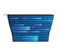 Codice programmatore blu, Borsa da toilette Borsa per trucco Borsa per cosmetici Borsa da toilette da viaggio portatile