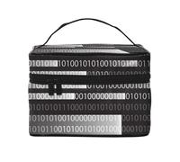 Codice programmatore nero, borsa da viaggio per il trucco da donna, grande organizer per cosmetici
