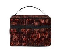 Codice programmatore rosso, borsa da viaggio per il trucco da donna, grande organizer per cosmetici