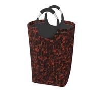 Codice programmatore rosso, Cesto portabiancheria pieghevole, Grande contenitore portaoggetti resistente con manici, 50 litri