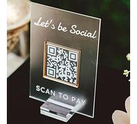 Codice QR scansionabile 3D Segno Vendita al dettaglio Personalizzato Business Instagram Venmo Paypal Web Social Media Vetro trasparente Acrilico Salone di bellezza (Multicolore)