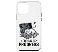 Codifica in corso: programmatore rilassato con un gatto che sonnecchia Custodia per iPhone 12 mini