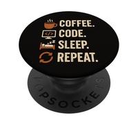 Codificatore Geek Routine - Caffè, Codice, Dodo, Ancora PopSockets PopGrip Adesivo