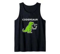 Coding Dinosaur Divertente Codersaur Binario Laptop Geek Canotta