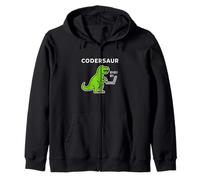 Coding Dinosaur Divertente Codersaur Binario Laptop Geek Felpa con Cappuccio