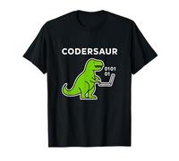 Coding Dinosaur Divertente Codersaur Binario Laptop Geek Maglietta