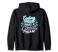 Coding e Faccio Un Grande Programmatore di Squadra Sviluppatore Geek Pun Felpa con Cappuccio