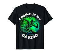 Coding Is My Cardio Ninja Binario Divertente Programmazione Umorismo Maglietta