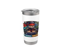 Coding Ninja Divertente Coder Programmatore Ingegnere Informatico Divertimento IT Bicchiere termico in acciaio inox doppia parete