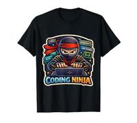 Coding Ninja Divertente Coder Programmatore Ingegnere Informatico Divertimento IT Maglietta con Stampa Grafica Economica