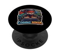 Coding Ninja Divertente Coder Programmatore Ingegnere Informatico Divertimento IT PopSockets PopGrip Adesivo