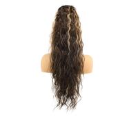 Codino a coda di cavallo 28 "lungo ondulato ricci coda di cavallo clip in finto per le donne, parrucche sintetiche dall'aspetto naturale soffice per uso quotidiano ponytail extension(HIGHLIGHT)