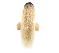 Codino a coda di cavallo 28 "lungo ondulato ricci coda di cavallo clip in finto per le donne, parrucche sintetiche dall'aspetto naturale soffice per uso quotidiano ponytail extension(R16-613)