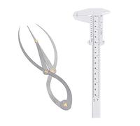 CODIRATO 2 Pezzi Set di Calibro Sopracciglia Tatuaggio Riutilizzabile Sopracciglio Righello a Tre Punti Posizionamento Pieghevole in Acciaio Inox con Mini Calibro in Plastica per Sopracciglia Trucco