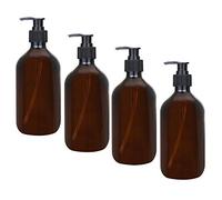 CODIRATO 4 Pezzi Flaconi Dosatori in Plastica Dispenser per Sapone Bottiglie Vuote per Lozione, Olio Essenziali, Sapone (500ML, Marrone)