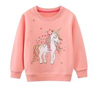 Codkkre Felpa Senza Cappuccio Bambina Cotone Pullover Ragazza Casuale Felpa Maniche Lunghe Bambina 2-7 Anni, Stile 3, 3 Anni