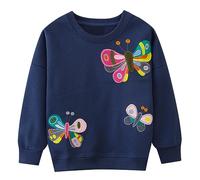Codkkre Felpa Senza Cappuccio Bambina Cotone Pullover Ragazza Casuale Felpa Maniche Lunghe Bambina 2-7 Anni, Stile 5, 3 Anni