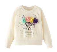 Codkkre Felpa Senza Cappuccio Bambina Cotone Pullover Ragazza Casuale Felpa Maniche Lunghe Bambina 2-7 Anni, Stile 7, 9 Anni