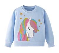 Codkkre Felpa Senza Cappuccio Bambina Cotone Pullover Ragazza Casuale Felpa Maniche Lunghe Bambina, Stile 17, 4 Anni