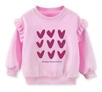 Codkkre Felpa Senza Cappuccio Bambina Cotone Pullover Ragazza Casuale Felpa Maniche Lunghe Bambina, Stile 16, 4 Anni