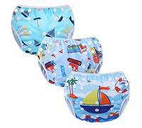 Codkkre Pannolino Nuoto Neonato Costume Neonata 3 Pz Piscina Riutilizzabile Pannolini Lavabili Contenitivo per 0-3 Anni(Trattore+barca+nave)