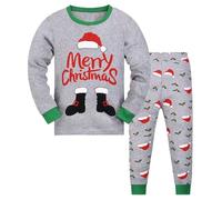 Codkkre Pigiama Natale Bambino e Bambina Pigiami Natalizio Ragazzo Due Pezzi in Cotone Unisex Bambini e Ragazzi 2-12 Anni, Stile 7, 9 Anni