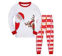 Codkkre Pigiama Natale Bambino e Bambina Pigiami Natalizio Ragazzo Due Pezzi in Cotone Unisex Bambini e Ragazzi 2-12 Anni, Stile 2, 12 Anni