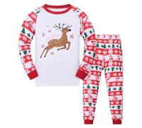 Codkkre Pigiama Natale Bambino e Bambina Pigiami Natalizio Ragazzo Due Pezzi in Cotone Unisex Bambini e Ragazzi 2-12 Anni, Stile 3, 3 Anni