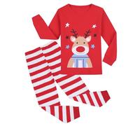Codkkre Pigiama Natale Bambino e Bambina Pigiami Natalizio Ragazzo Due Pezzi in Cotone Unisex Bambini e Ragazzi 2-12 Anni, Stile 5, 3 Anni