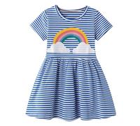Codkkre Vestito Bambina Regali di Pasqua Abiti Cotone da Ragazza Bambine Vestitos Girocollo Bambina Abito da Principessa per la Festa Estiva 7 Anni