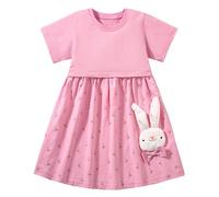 Codkkre Vestito Unicorno per Bambina Abiti Cotone da Ragazza Bambine Vestitos Girocollo Bambina Abito da Principessa per la Festa Estiva Taglia 6 Anni