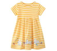 Codkkre Vestito Unicorno per Bambina Abiti Cotone da Ragazza Bambine Vestitos Girocollo Bambina Abito da Principessa per la Festa Estiva Taglia 2 Anni