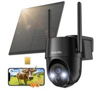 Codnida 4G LTE Telecamera Esterno con Scheda Sim, 2K Telecamera con Pannello Solare, PTZ Videocamera Sorveglianza Esterno, Audio Bidirezionale, Rilevamento del Movimento, Visione Notturna a Colori