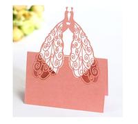 Codulu 50 segnaposto da tavolo, con pavoni, piegati, per feste di compleanno, matrimoni, colore: rosa