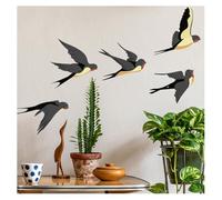 Codulu 6 PCS Rondini Adesivi da Parete Animali Decorazioni Murali | Decoro murale ad acquerello,per ragazze e bambini,camera,soggiorno,asilo
