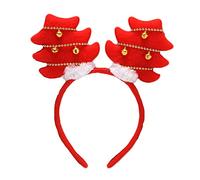 Codulu Cerchietto natalizio con campanelle,cerchietti per capelli a forma di albero di Natale per donne,adulti,uomini e bambini,costumi,travestimenti,accessori,rosso