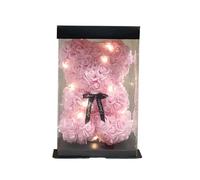 Codulu Orsetto di Rose con Luce e Scatola -Fiori Artificiali da 25 cm,Regalo di Anniversario e Compleanno per la Sua Fidanzata,Moglie,Festa della Mamma,Natale (#1)