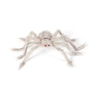 Codulu Ragno Gigante Bianco da Esterno,Decorazione Halloween,1 Pezzo,75 cm | Ragno con occhi rossi e zampe flessibili,per casa,giardino,portico,cimitero e decorazione Halloween interna o esterna